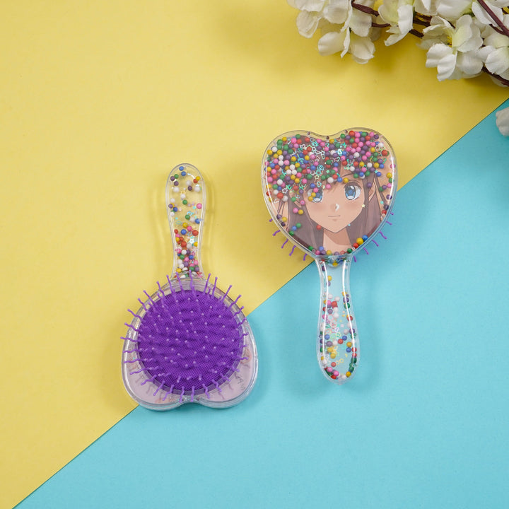 SUNSHINE GIRLS FANCY HAIR BRUSH HEART PURPLE