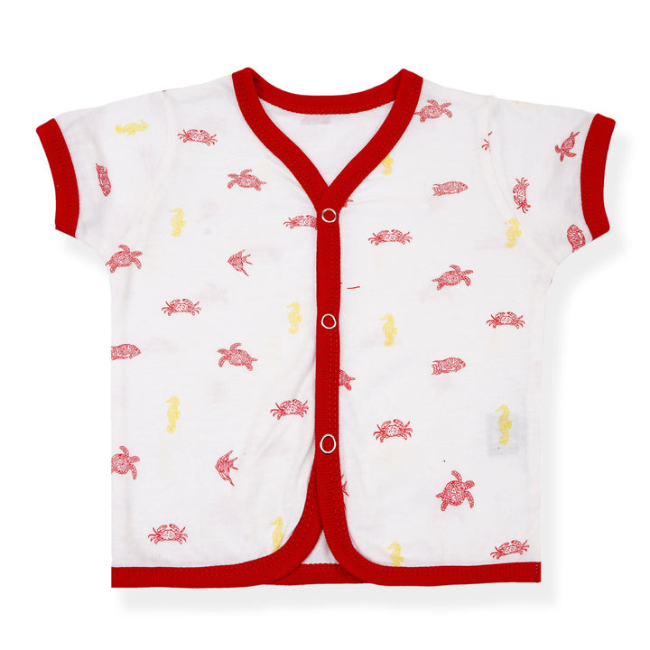 SUNSHINE BABY ROMPER GIFT SET PACK OF 3 CRABS & TORTOISE RED 6-9M