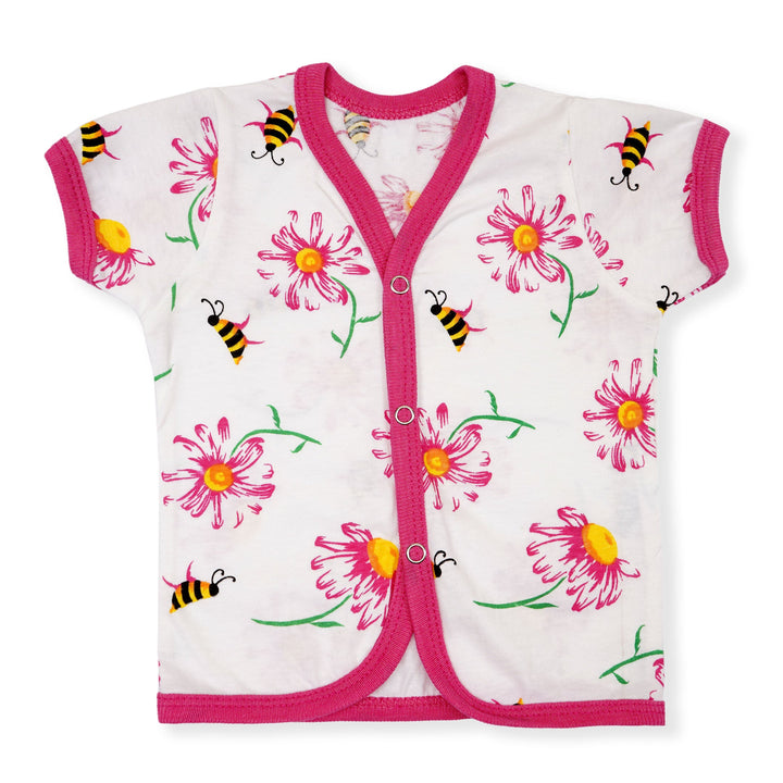 SUNSHINE BABY ROMPER GIFT SET PACK OF 3 FLOWERS & BEE PINK 6-9M