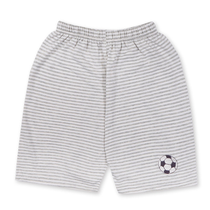 SUNSHINE SHORT & SHIRT STRIPES GREY FOOTBALL (XL) 4-5Y