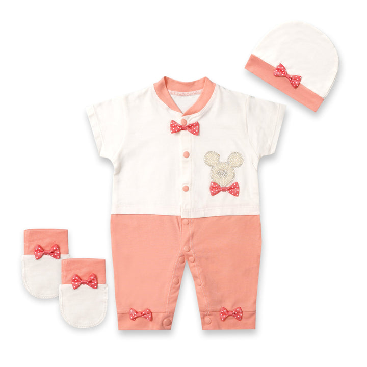 SUNSHINE BABY ROMPER PACK OF 3 MINNIE MOUSE PINK 6-9M