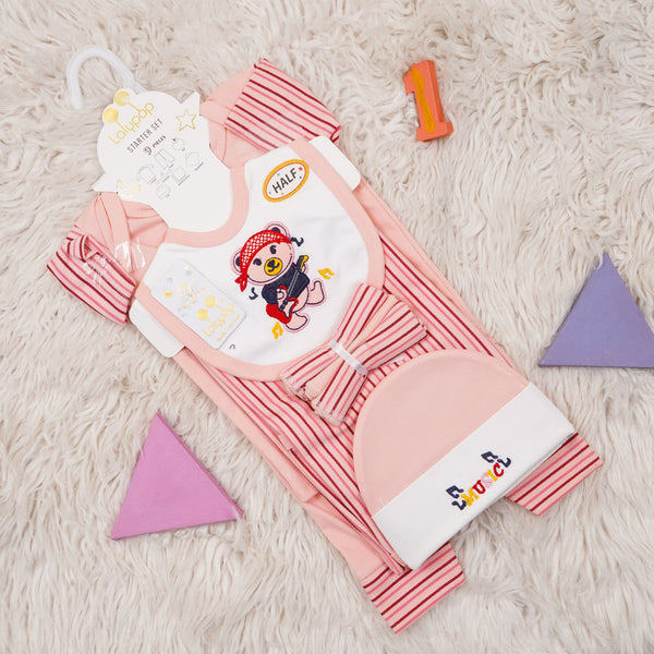 SUNSHINE BABY GIFT SET 9 PCS PIRATE BEAR PINK