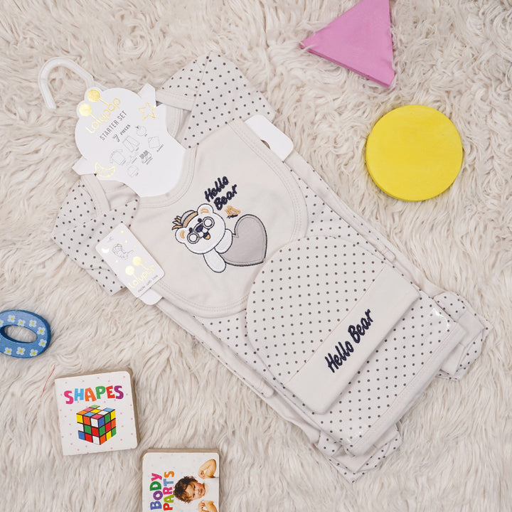 SUNSHINE BABY GIFT SET 7 PCS HELLO BEAR GREY