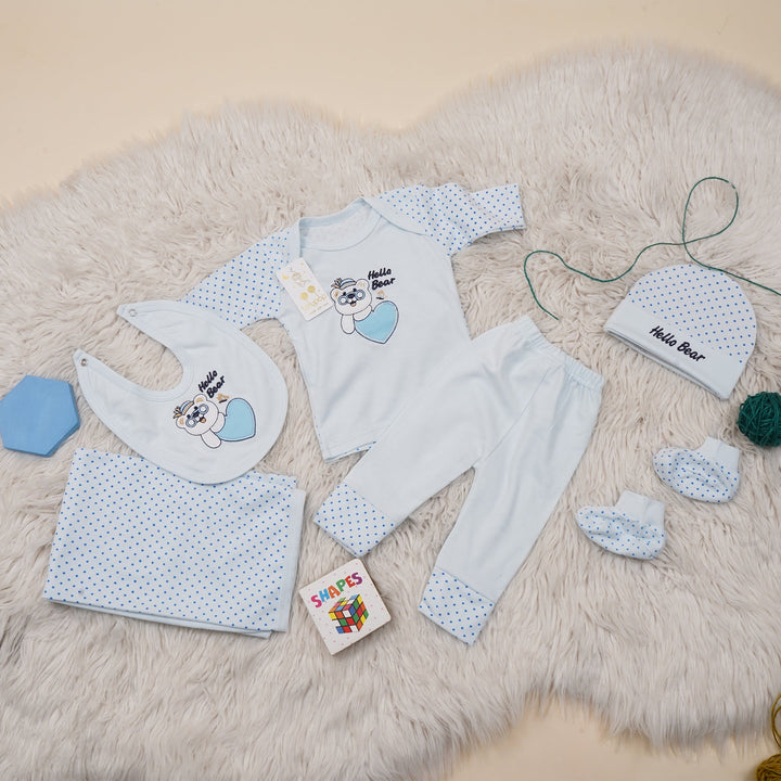 SUNSHINE BABY GIFT SET 7 PCS HELLO BEAR BLUE