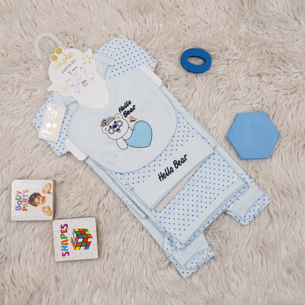 SUNSHINE BABY GIFT SET 7 PCS HELLO BEAR BLUE