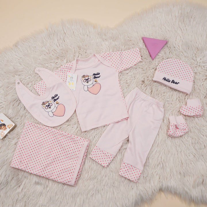 SUNSHINE BABY GIFT SET 7 PCS HELLO BEAR PINK