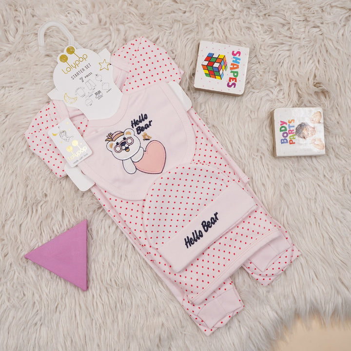 SUNSHINE BABY GIFT SET 7 PCS HELLO BEAR PINK