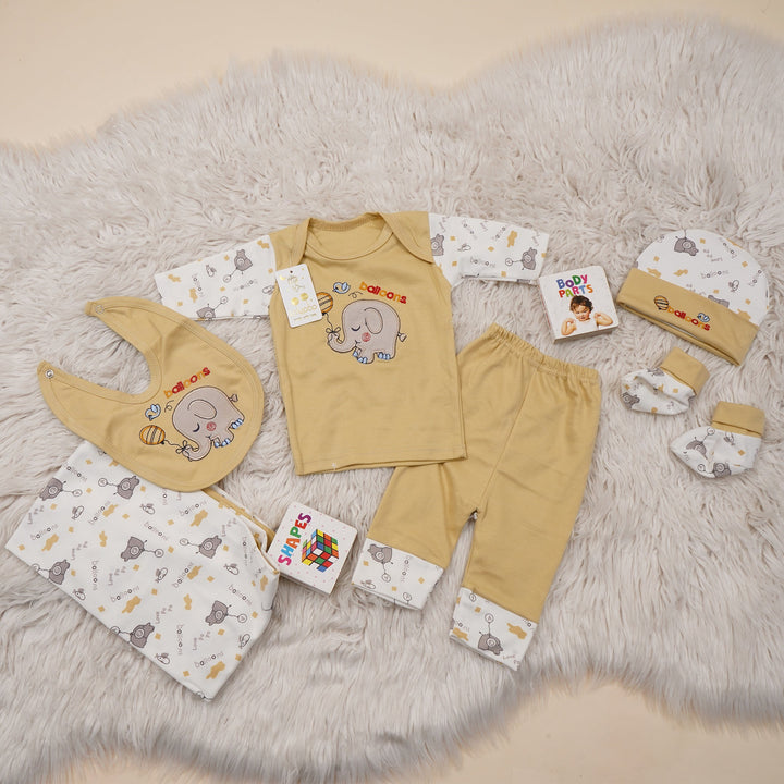 SUNSHINE BABY GIFT SET 7 PCS BLOONS & ELEPHANT BEIGE