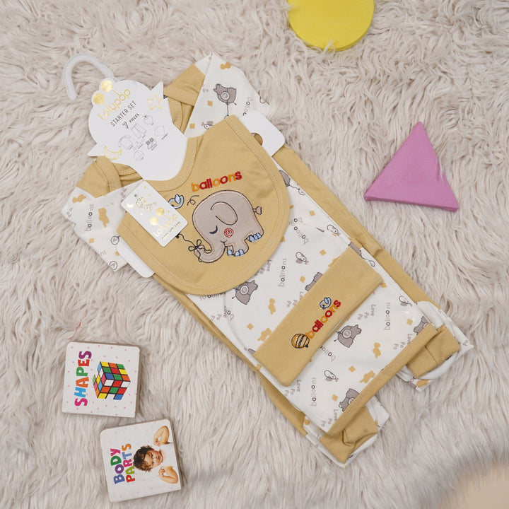 SUNSHINE BABY GIFT SET 7 PCS BLOONS & ELEPHANT BEIGE