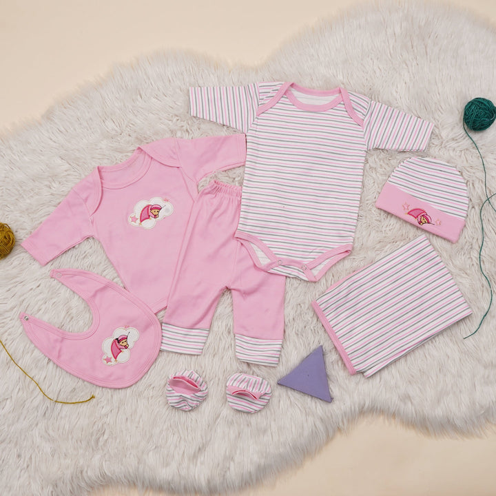 SUNSHINE BABY GIFT SET 8 PCS SLEEPING BEAR PINK