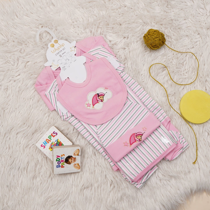 SUNSHINE BABY GIFT SET 8 PCS SLEEPING BEAR PINK