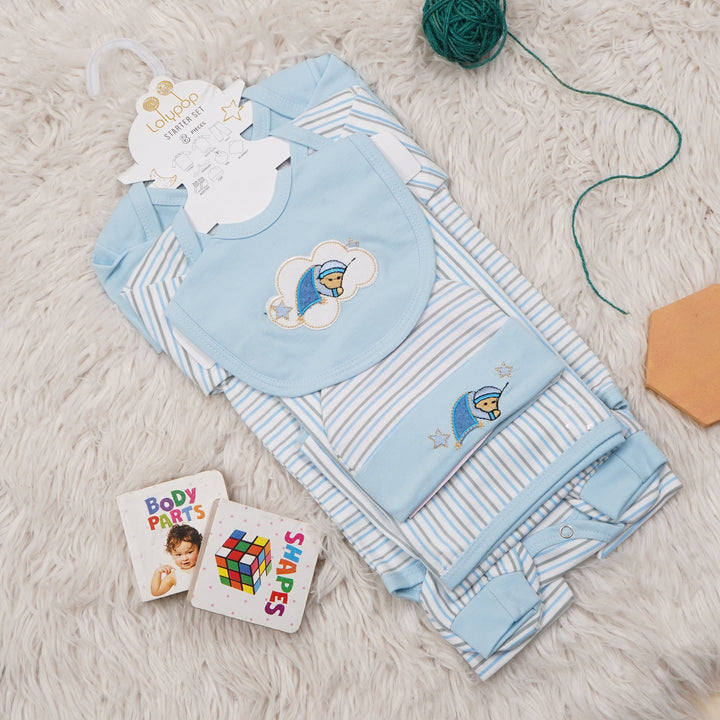 SUNSHINE BABY GIFT SET 8 PCS SLEEPING BEAR BLUE