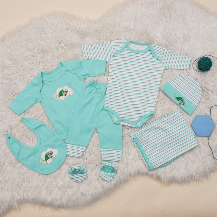 SUNSHINE BABY GIFT SET 8 PCS SLEEPING BEAR SEA GREEN