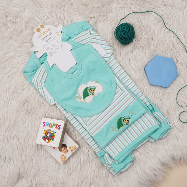 SUNSHINE BABY GIFT SET 8 PCS SLEEPING BEAR SEA GREEN