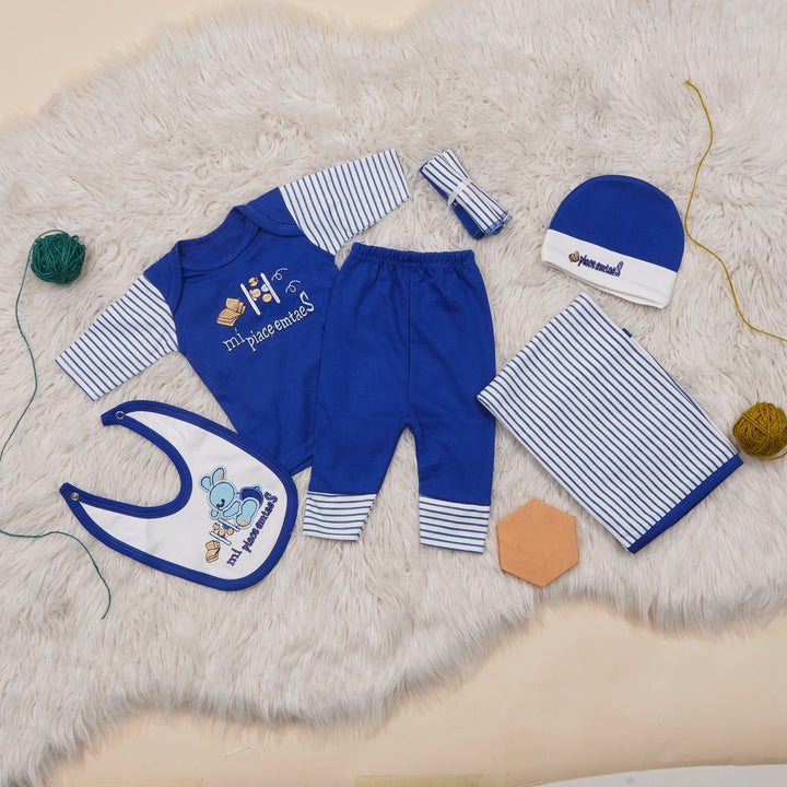 SUNSHINE BABY GIFT SET 9 PCS RABBIT ROYAL BLUE STRIPES