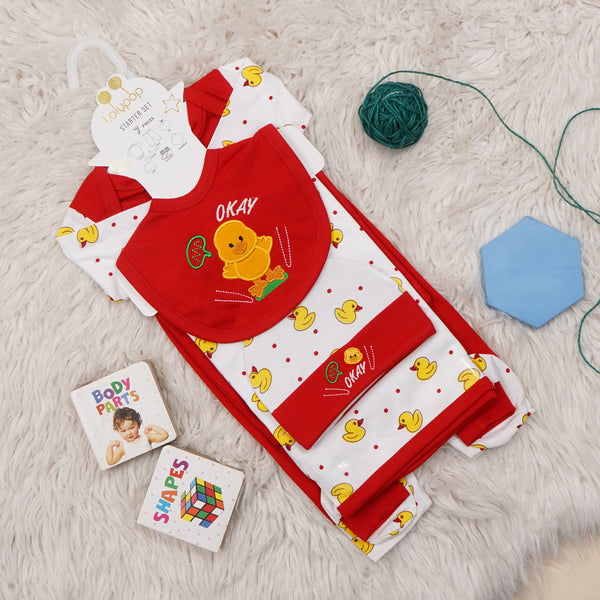 SUNSHINE BABY GIFT SET 7 PCS CHICKS RED