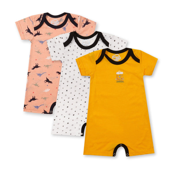 SUNSHINE KIDS 3 PCS SHORT ROMPER MOON & STARS 18-24M