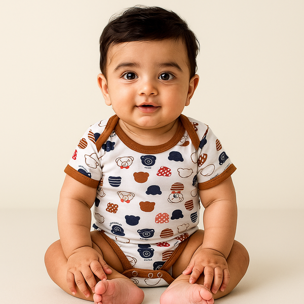 Baby Bodysuit Club Bear Brown - Sunshine