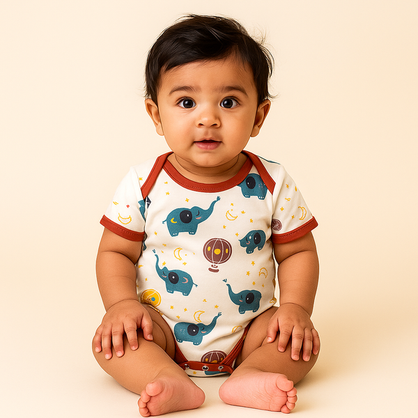 Baby Bodysuit Elephants Multicolor - Sunshine