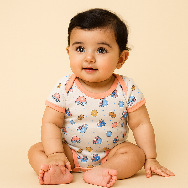 Baby Bodysuit Car Pink - Sunshine