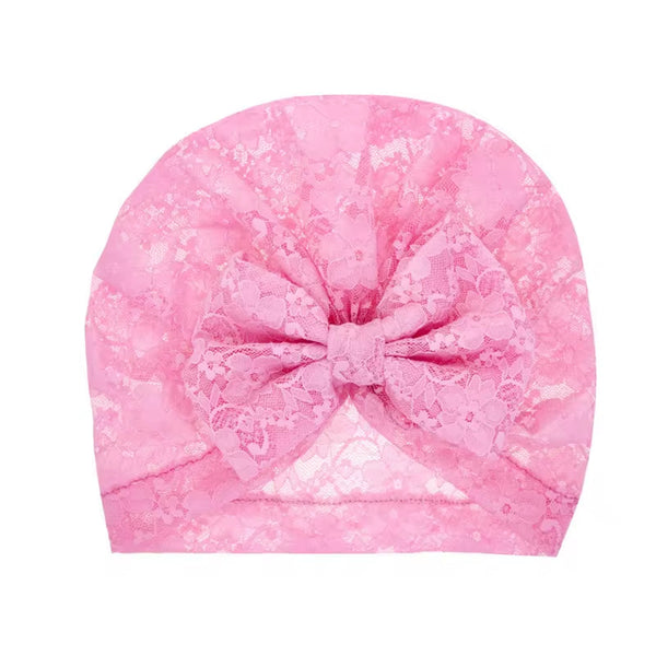 SUNSHINE BABY TURBAN CAPS NET PINK