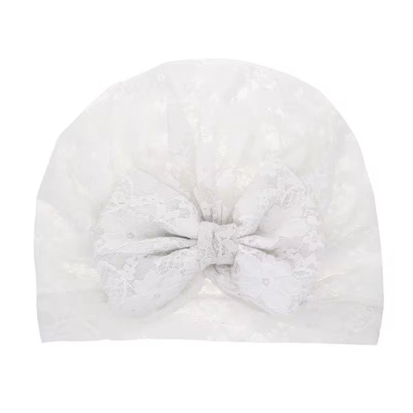 SUNSHINE BABY TURBAN CAPS NET WHITE