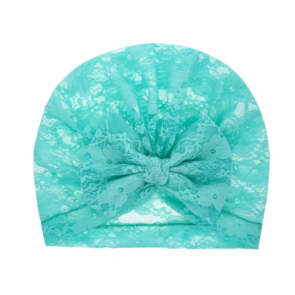 SUNSHINE BABY TURBAN CAPS NET SEA GREEN