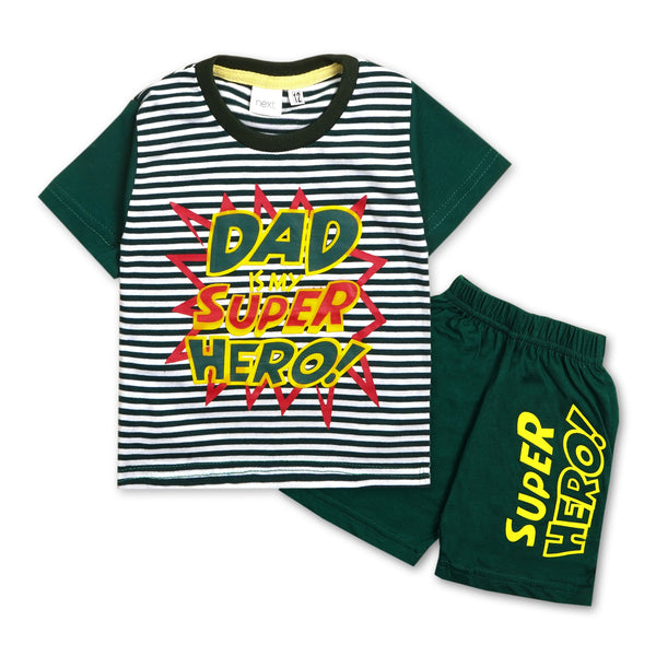 SUNSHINE SHORT & SHIRT SUPER HERO GREEN 4Y