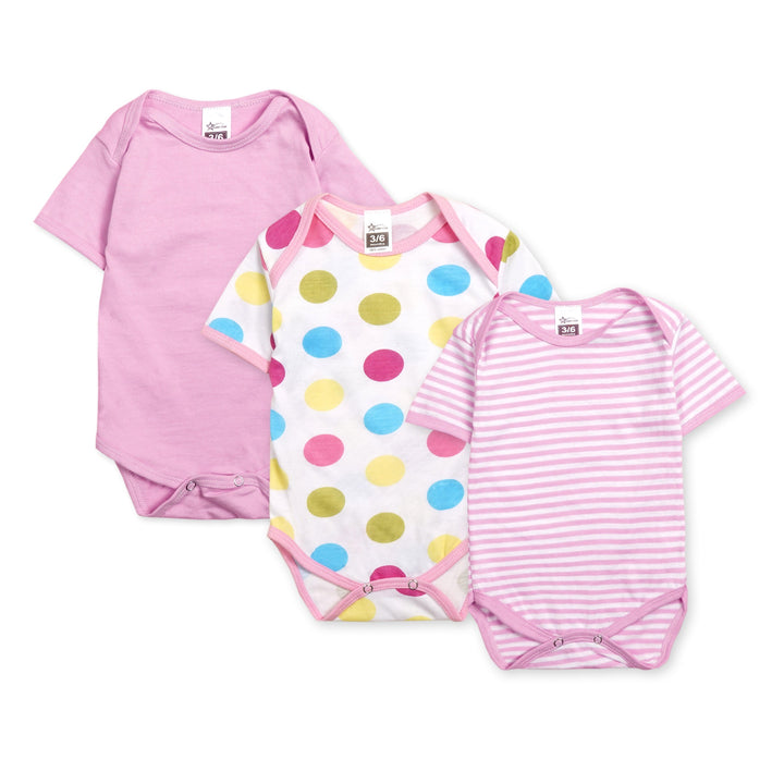 SUNSHINE BABY BODYSUITS PACK OF 3 PINK (6-9 M)