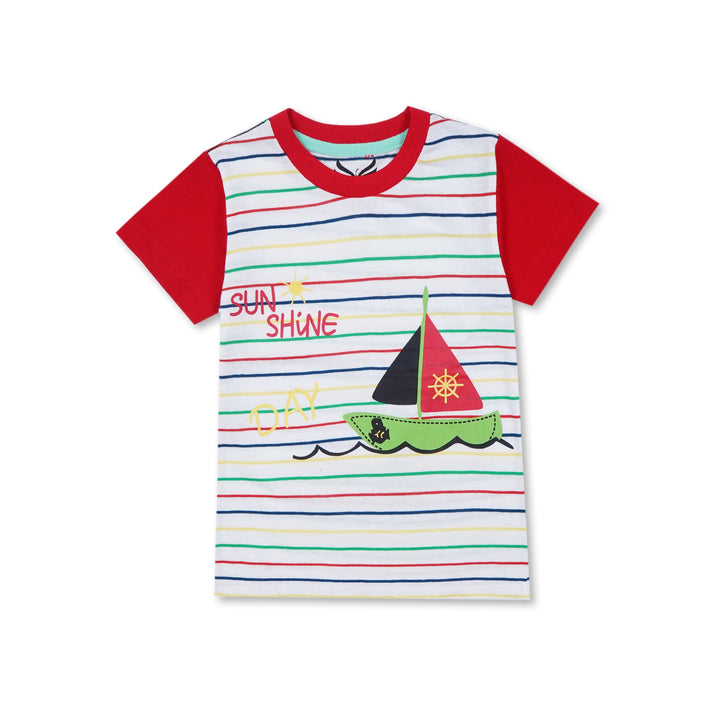 SUNSHINE KIDS SHORT AND SHIRT BOAT STRIPES MULTICOLOR 4Y