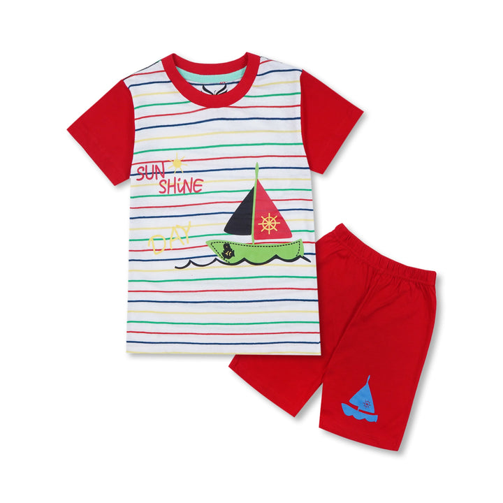 SUNSHINE KIDS SHORT AND SHIRT BOAT STRIPES MULTICOLOR 4Y