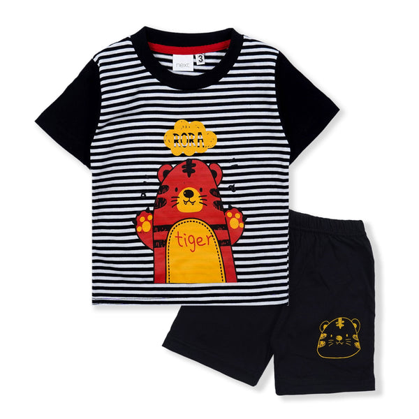 SUNSHINE KIDS SHORT AND SHIRT RORA STRIPES BLACK 4Y