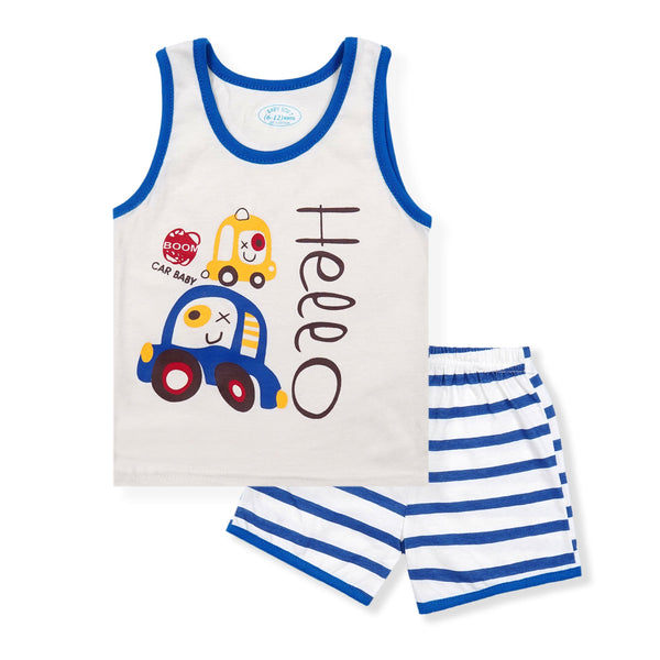 BABY SANDOS SET HELLO CAR OFF WHITE- SUNSHINE 4-5Y