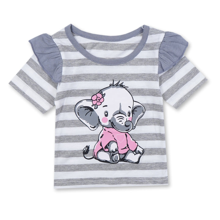 SUNSHINE BABY GIRL SHORT & SHIRT ELEPHANT GREY L 9-12M