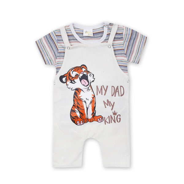 SUNSHINE KIDS DUNGAREE MY DAD MY KING WHITE 12-18M