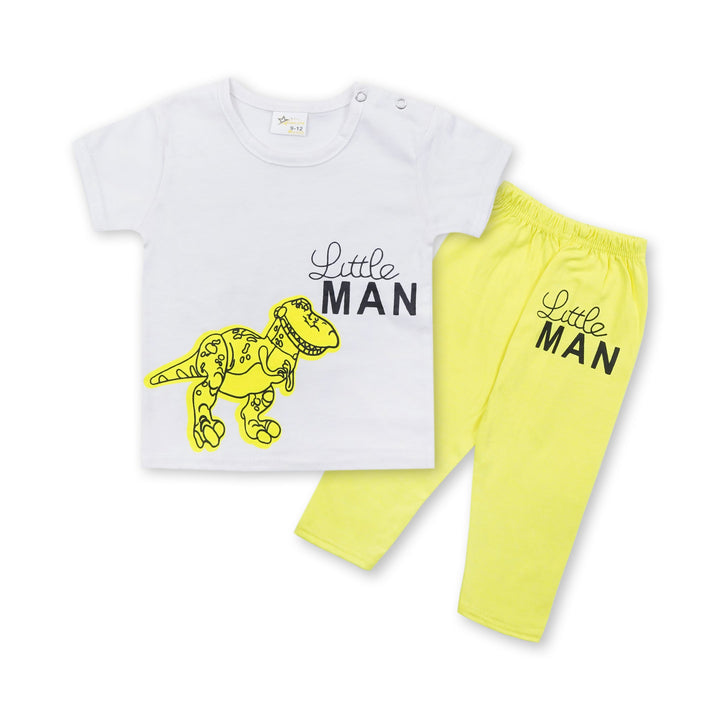 SUNSHINE KIDS PAJAMA SET LITTLE MAN NEON YELLOW 12-18M