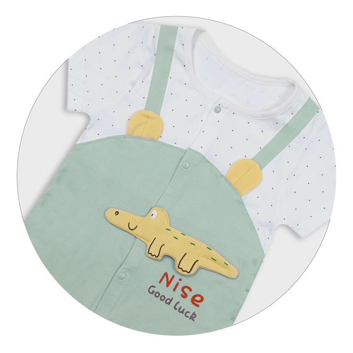 SUNSHINE BABY ROMPER CROCODILE WHITE & GREEN  90/48 18-24 M