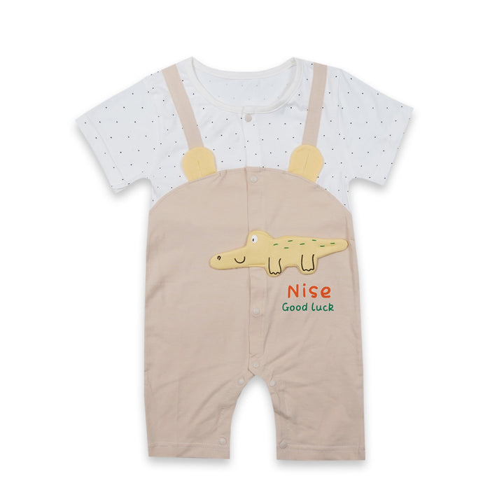 SUNSHINE BABY ROMPER CROCODILE WHITE & BROWN 90/48 18-24 M