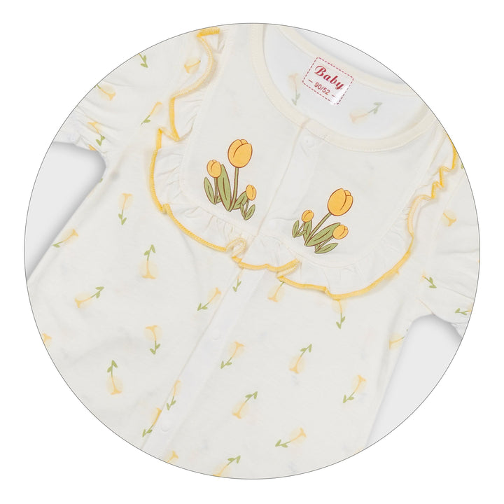 SUNSHINE BABY ROMPER YELLOW FLOWER LIGHT YELLOW 90/48 18-24 M