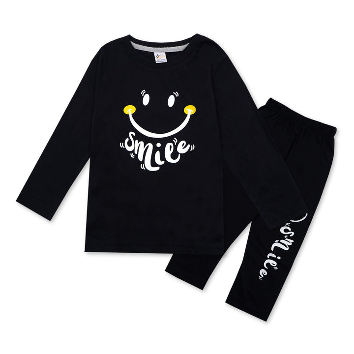 KIDS PAJAMA SET SMILE BLACK- SUNSHINE 11-12 Y