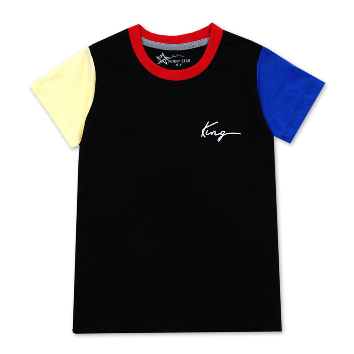 KIDS SHORT AND SHIRT KING BLACK- SUNSHINE 7-8 Y