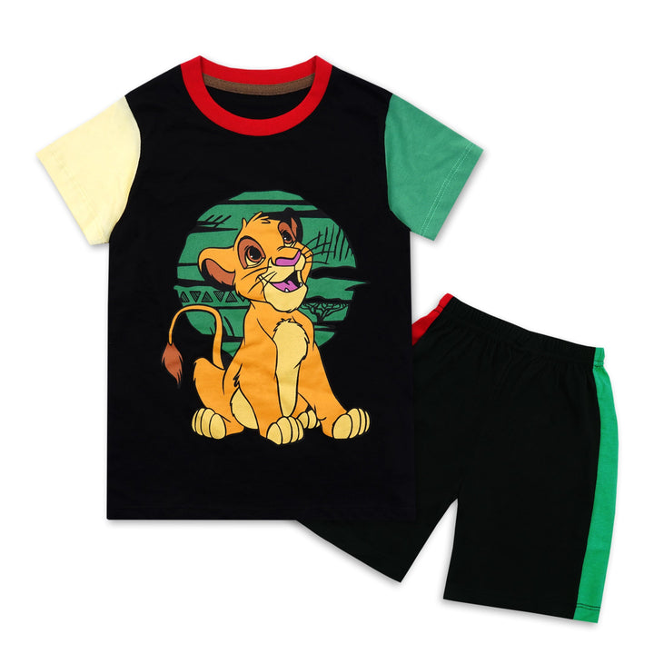 KIDS SHORT AND SHIRT LION BLACK- SUNSHINE 7-8 Y