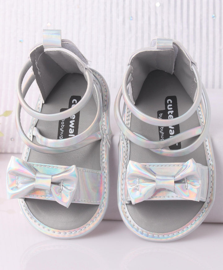 SUNSHINE BABY GIRLS SANDLE SHINEY SILVER 12-18M