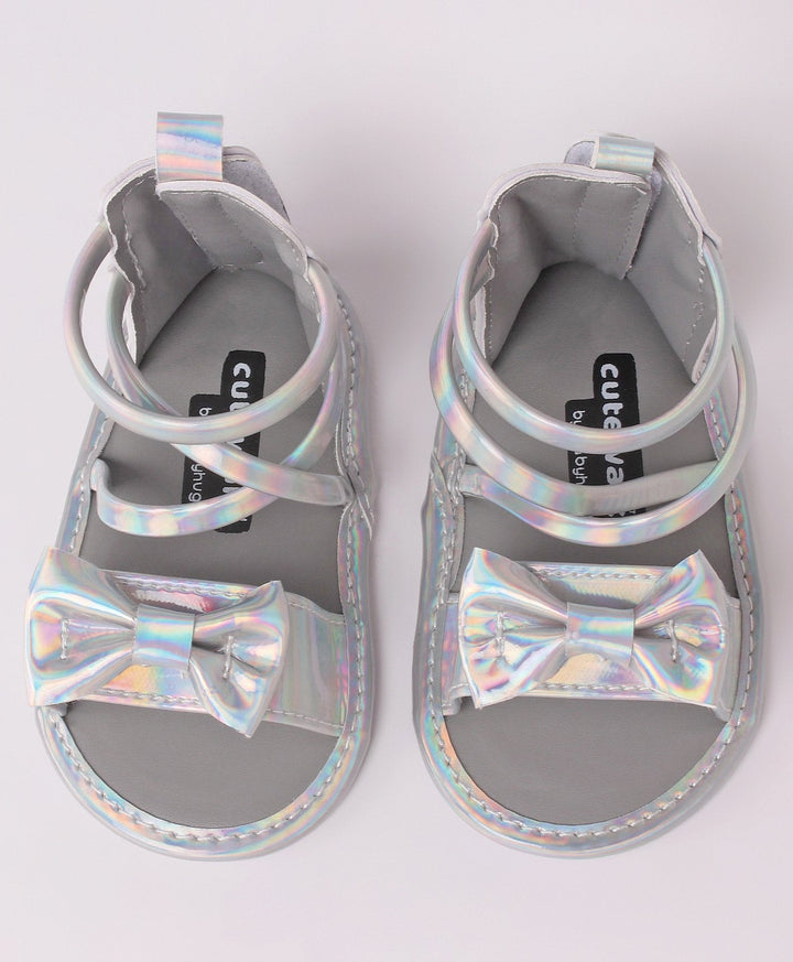 SUNSHINE BABY GIRLS SANDLE SHINEY SILVER 12-18M