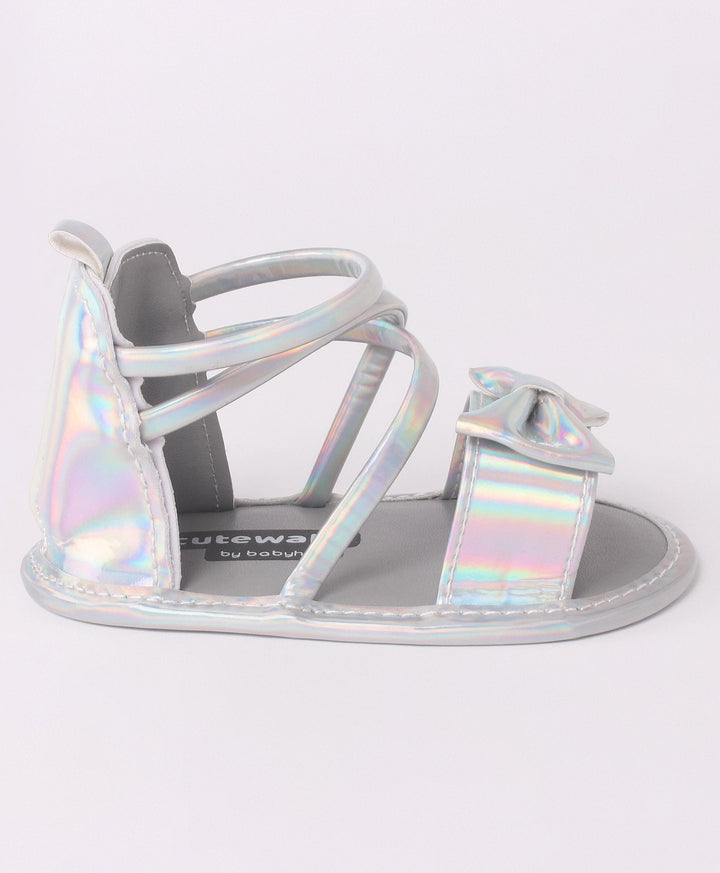 SUNSHINE BABY GIRLS SANDLE SHINEY SILVER 12-18M