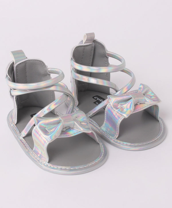 SUNSHINE BABY GIRLS SANDLE SHINEY SILVER 12-18M