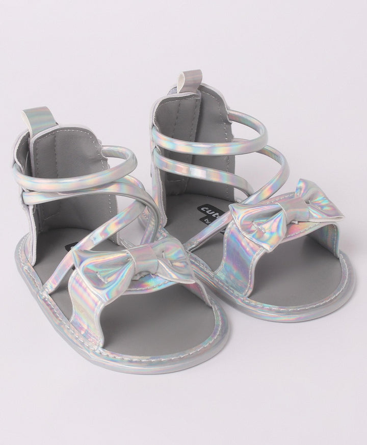 SUNSHINE BABY GIRLS SANDLE SHINEY SILVER 12-18M