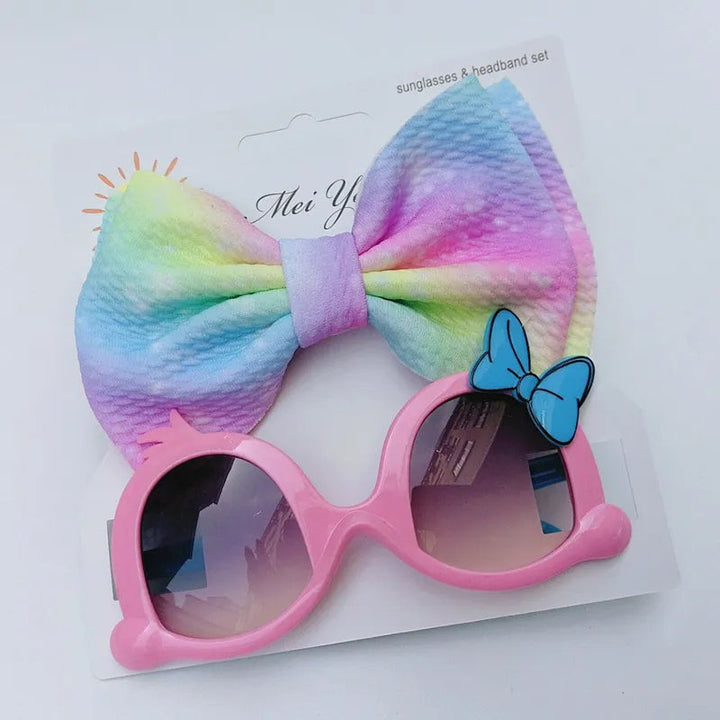 SUNSHINE BABY HEADBAND AND BOW GLASSES SET PINK