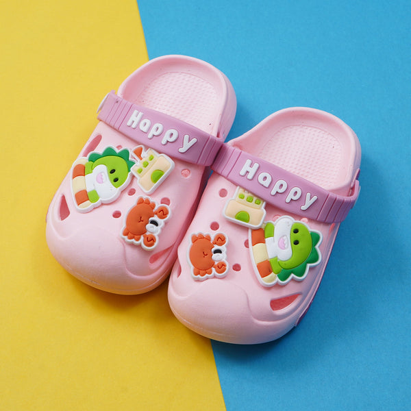 SUNSHINE KIDS CROCS DINO & CRAB BABY PINK (3-4 YEAR) (22/23) 150MM