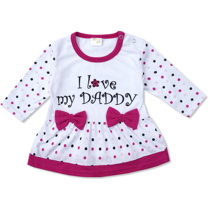 SUNSHINE GIRLS FROCK & PAJAMA SET I LOVE MY DADDY PINK 12-18M